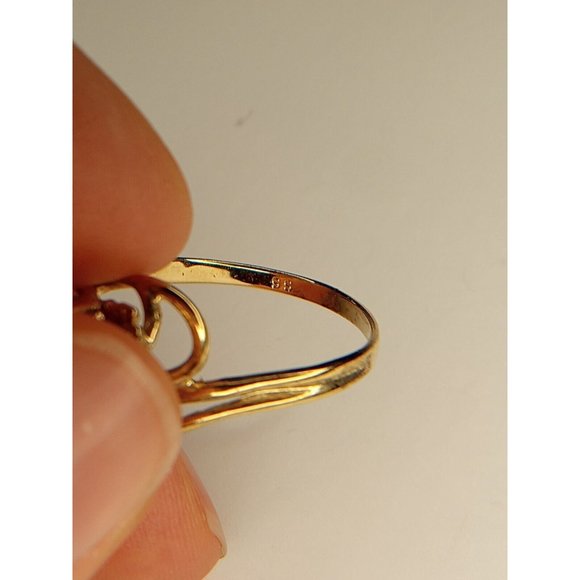 SS Marked‎ 4 Multicolor Rhinestones Gold Tone Ring Size 8.25 (10c2) - Picture 4 of 5